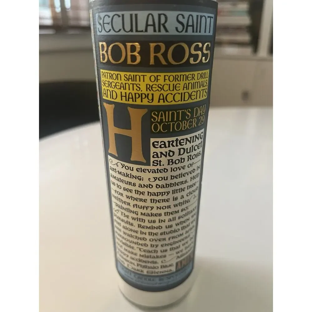 Bob Ross Secular Saint Candle Patron Saint Of Happy Accidents